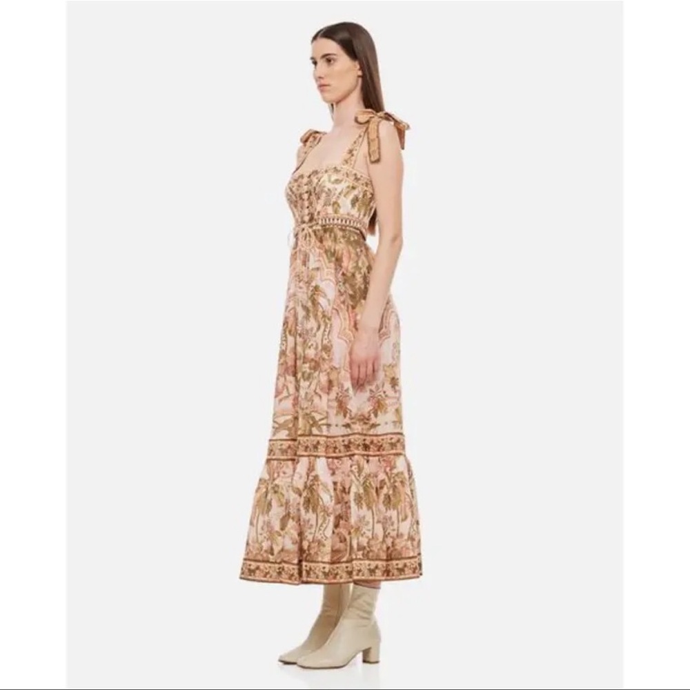 Zimmermann Cream and Pink Sleeveless Maxi Sundress - Picture 2 of 8